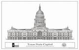 Texas State Capitol Building Drawing Congress Kenn Berry Txtraders Decor Drawings Austin Gifts Paintingvalley Wall Buildings Old Architecture sketch template