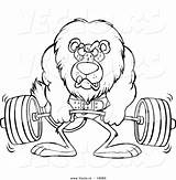 Outlined Weightlifting Cartoon sketch template