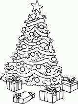 Coloring Christmas Tree Pages Big Gifts Popular sketch template