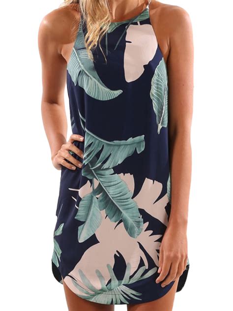 sexy dance casual dresses for women summer floral print sleeveless