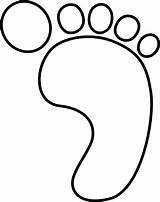 Foot Right Outline Footprint Clipart Clip Library sketch template