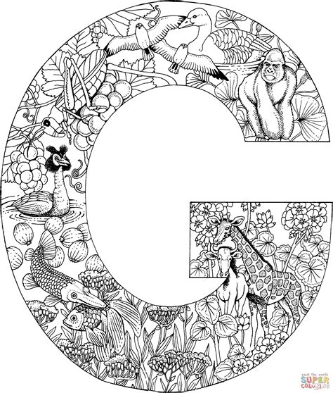 letter   animals coloring page  printable coloring pages
