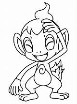 Pokemon Coloring Chimchar Pages Monferno Color Popular Pearl Diamond Printable Inspiration sketch template