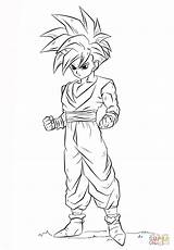 Coloring Gohan Dragon Ball Pages Printable Paper sketch template