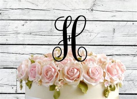 3 4 5 6 Or 7 Monogram Wedding Cake Topper In Any Letter A B C D