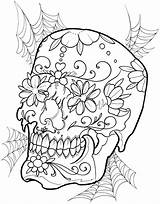 Coloring Tattoo Pages Skull Designs Book Adults Floral Sugar Printable Dover Adult Flowers Flower Publications Sheets Siuda Erik Doverpublications Books sketch template