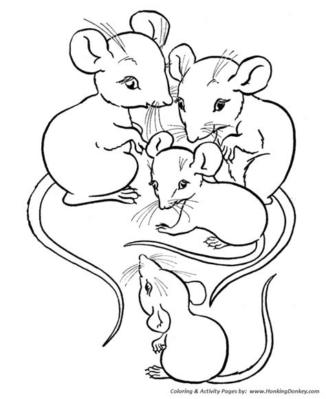 gambar farm animal coloring pages printable family mice page animals