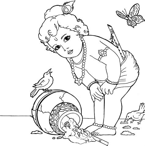 collection  baby krishna coloring pages coloring pages