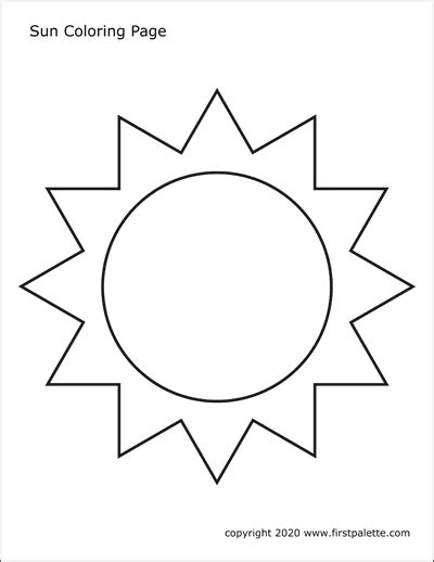 sun  printable templates coloring pages firstpalettecom
