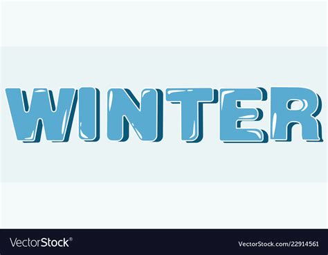 winter blue lettering  capital letters vector image