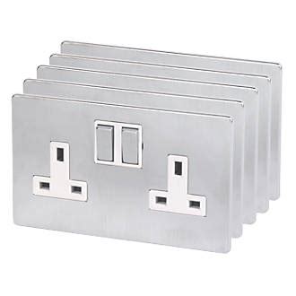 lap   gang dp switched plug socket white  pack