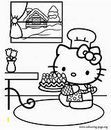 Kitty Hello Cooking Coloring Pages Cook Jobs Printable Divyajanani sketch template