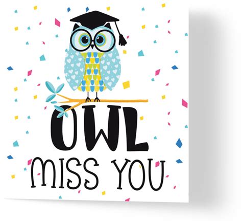 owl   teacher   card graduation wuzci