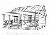 Cabins Woods Disegnare Hut Drawingtutorials101 sketch template