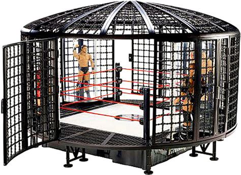 wwe wrestling ring elimination chamber exclusive playset mattel toys