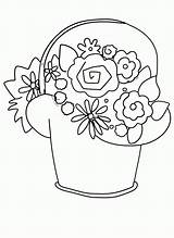Bouquet Coloringhome Baskets sketch template