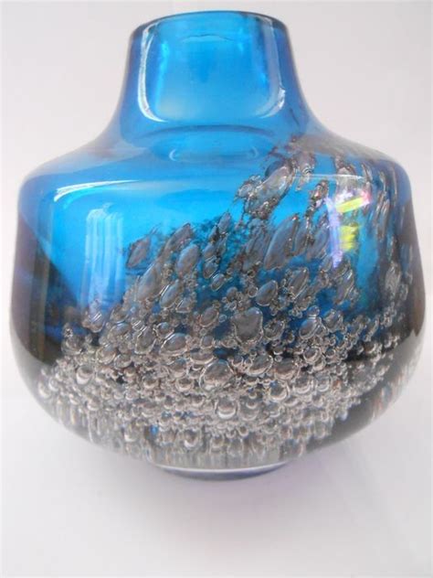 zwiesel design heavy thick walled glass vase  bubbles glass bubble glass glass vase vase