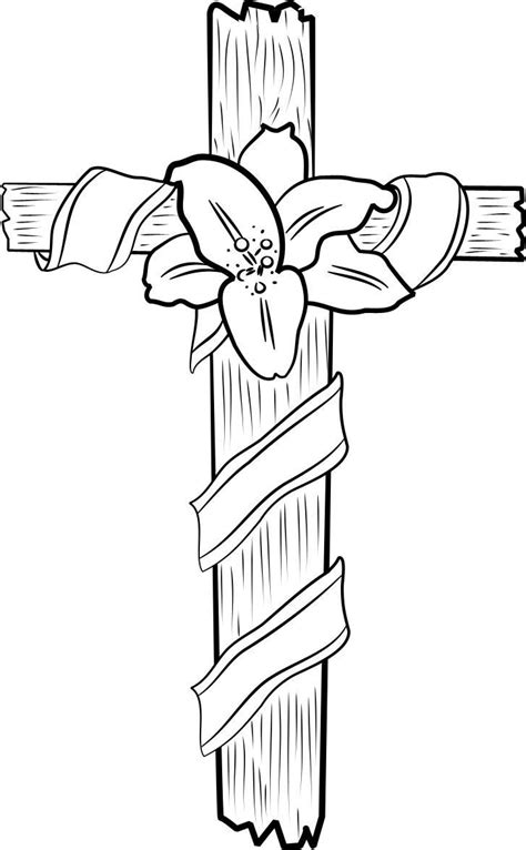 images  cross  roses coloring pages printable cross