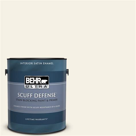 behr ultra  gal bwc  simply white extra durable satin enamel interior paint  primer