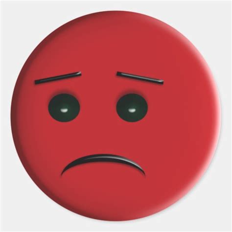 red frowny face classic  sticker zazzlecom