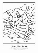 Coloring Storm Jesus Calms Print sketch template