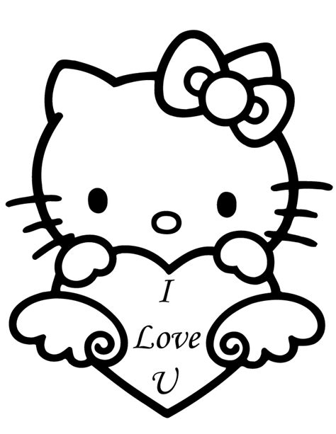 valentine coloring pages  kitty coloring  kitty colouring