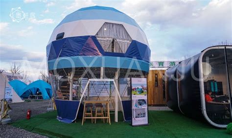hot balloon glamping tent  story geodesic dome moxuaju
