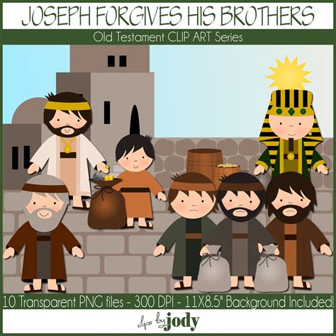 joseph forgives  brothers  testament clip art bible etsy