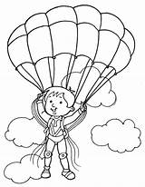 Parachute Paraquedista Desenho Nuvens Paragliding Tudodesenhos Designlooter sketch template