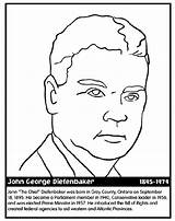Diefenbaker Coloring Minister Prime Canadian Crayola Pages sketch template