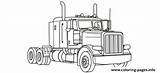 Coloring Semi Truck Pages Printable Kids Easy Trucks Big Kenworth Simple W900 Calendar Print Cool Rig Color Colouring Para Colorear sketch template