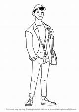 Hero Tadashi Big Hamada Draw Drawing Step Cartoon Tutorials Drawingtutorials101 sketch template