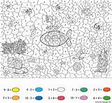Color Number Numbers Coloring Underwater Calculation Submarine Print Pages Printable sketch template