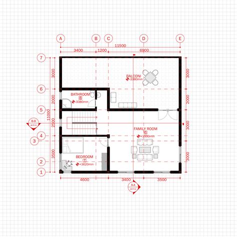 simple modern house  architecture plan  floor plan metric units cad files dwg files