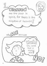 Beatitudes Coloring Pages School Sunday Kids Activity Matthew Poor Spirit Book Attitudes Bee Blessed Activities Lessons Hunger Bible Those Who sketch template