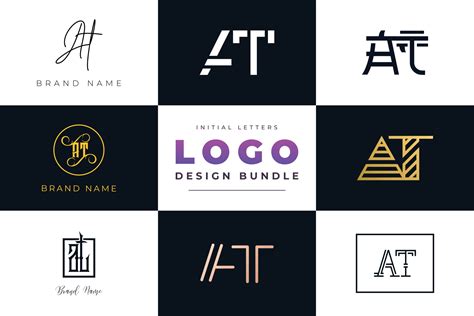 set  collection initial letters  logo design  vector art