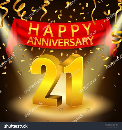 happy st anniversary celebration golden confetti stock illustration