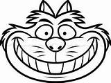 Grin Coloring Colouring Pages Designlooter Cheshire sketch template