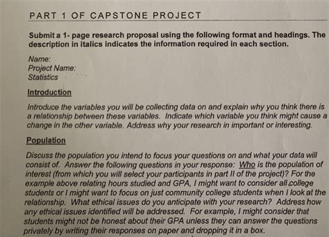 capstone proposal template capstone project proposal template
