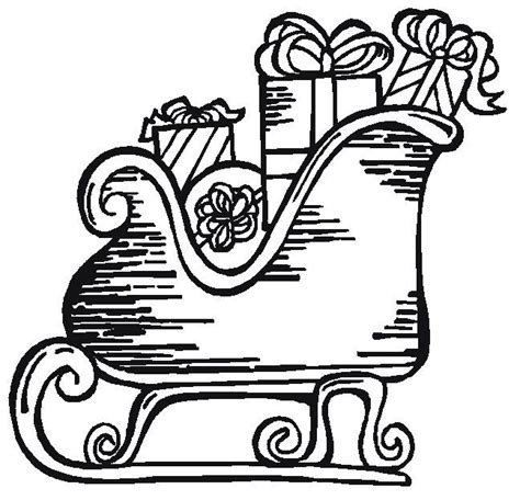 santas sleigh  coloring christmas pages coloring page