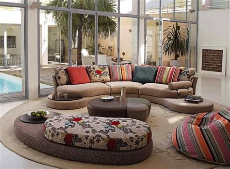 modern living room designs  stylish curved sofas