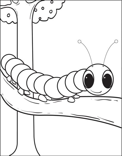 printable cartoon caterpillar coloring page  kids supplyme