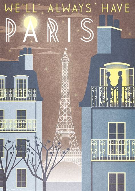 Paris Eiffel Tower Casablanca Art Deco Poster Print A3 A2 A1 Vintage