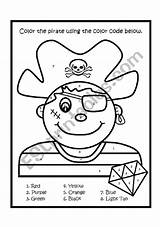 Number Color Pirate Boy Worksheet Preview Coloring Pages sketch template