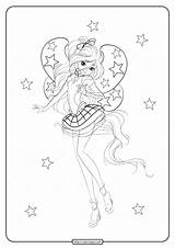 Winx Coloring Pages Bloom Printable Club Princess Season Cosmix Color sketch template