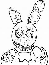 Fnaf Springtrap Coloring4free 2720 Colouring Animatronics Mycoloring sketch template