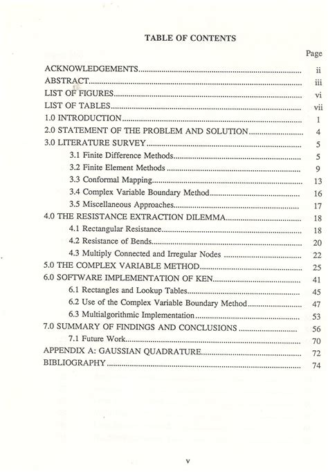 table  contents  research paper examples  table
