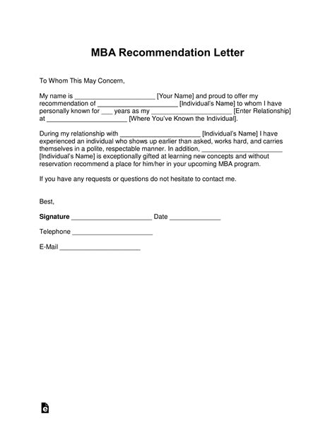 letter  recommendation  mba  professor invitation template ideas