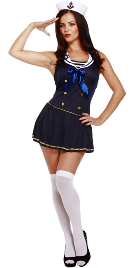 ladies sexy sailor blue adult costume girls navy uniform hen night