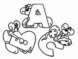 Abc Coloring Pages Alphabet Kids Printable Letters Color Print Getcolorings sketch template